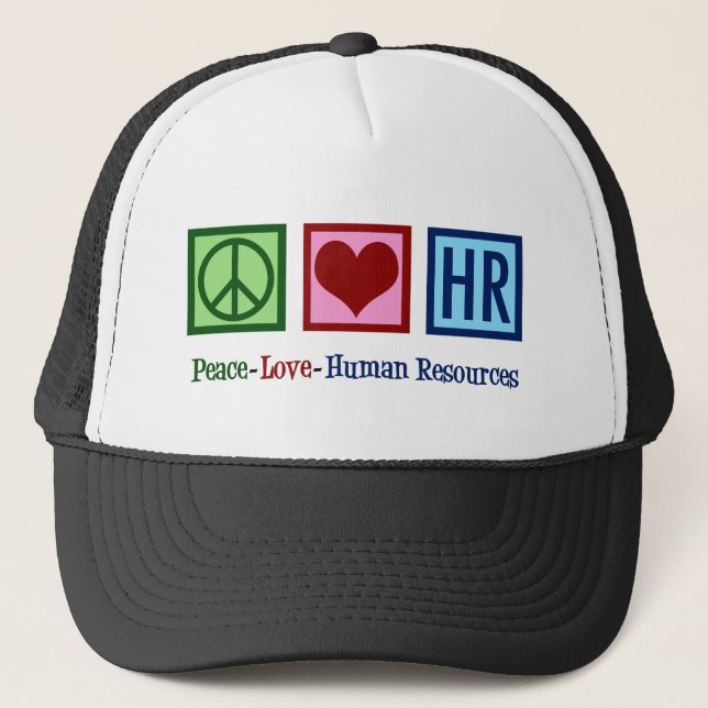Gorra De Camionero Recursos humanos de Peace Love (Anverso)