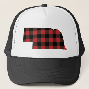Gorra De Camionero Red Black Buffalo Plaid Nebraska