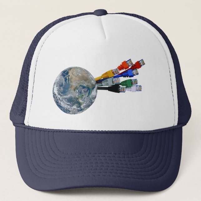 Gorra De Camionero Red Ethernet conectada a la Tierra (Anverso)