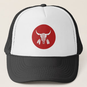 Gorra de camionero Red Ghost Dance Buffalo blanca