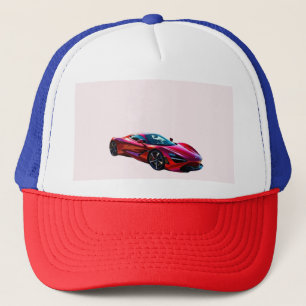 Gorra De Camionero Red Luxury Sports Car - Diseño moderno de Supercar