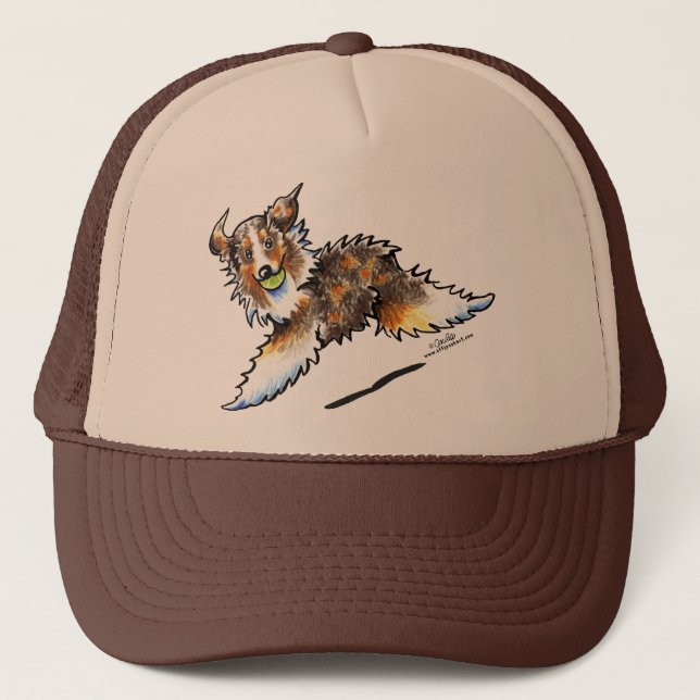Gorra De Camionero Red Merle Australian Shepherd Play (Anverso)