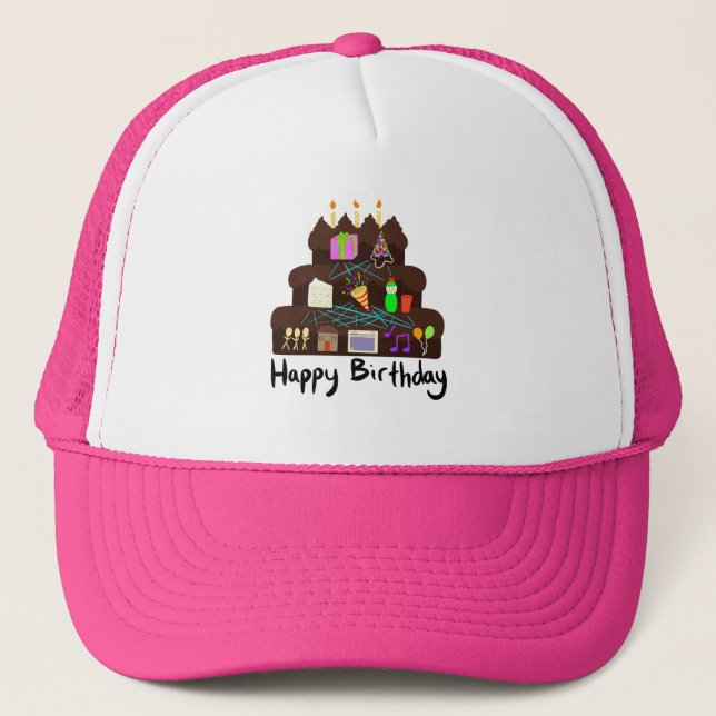 Gorra De Camionero Red Neuronal de Cumpleaños Friki (Anverso)