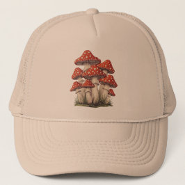 Gorra De Camionero Red Retro Mushroom Cluster | Graphic Print Hiking