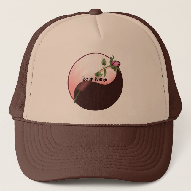 Gorra De Camionero Red Rose yin yang (Anverso)