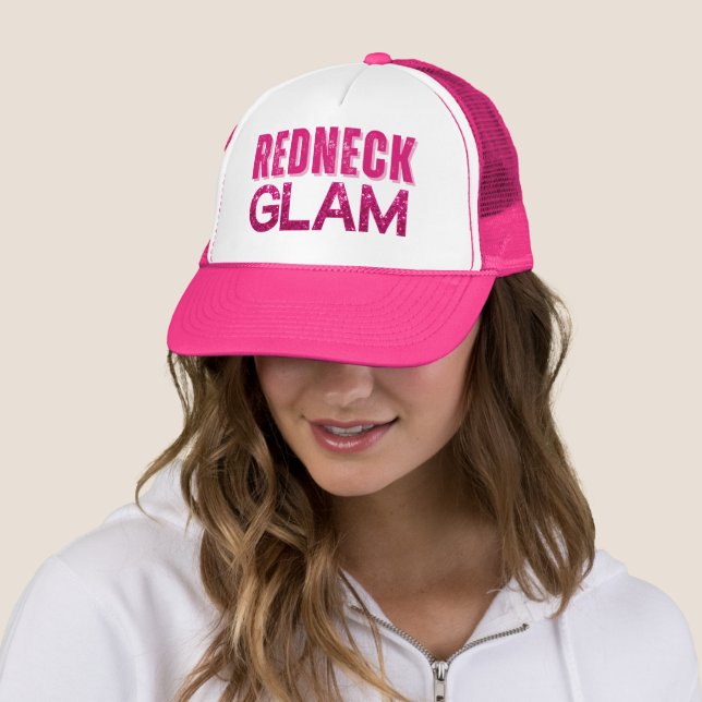 Gorra De Camionero Redneck Glam Pink Purpurina (In situ)