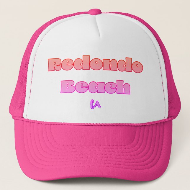 Gorra De Camionero Redondo Beach CA rosa (Anverso)