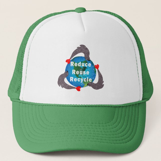 Gorra De Camionero Reducir el reciclaje de reutilización (Anverso)