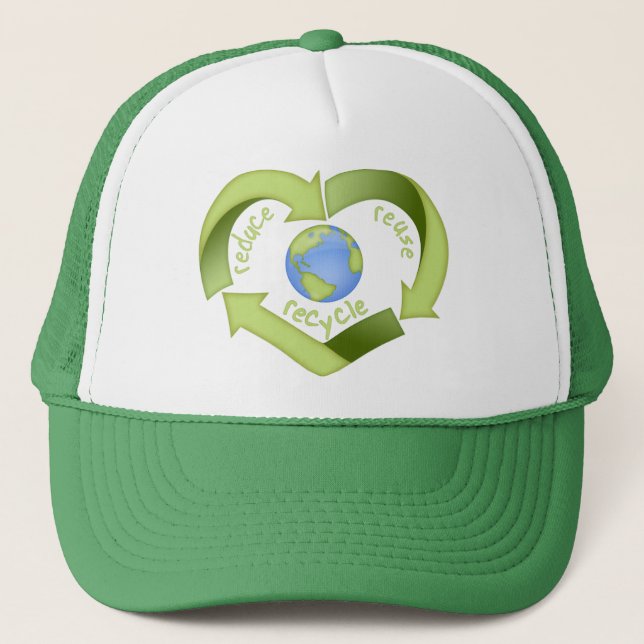 Gorra De Camionero Reduzca, reutilice, recicle (Anverso)