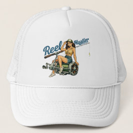Gorra De Camionero Reel Hustler Retro Fishing Pin-Up | Funny Fish