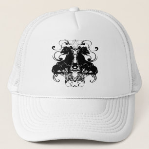Gorra De Camionero Reelaboración de leones vintage con Swirls