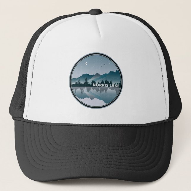 Gorra De Camionero Reflexión sobre el lago Norris Tennessee (Anverso)