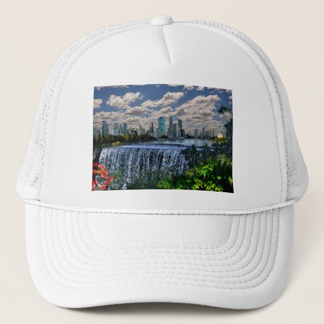 Gorra De Camionero REFLEXIONES de las cascadas del río de la onza (Anverso)