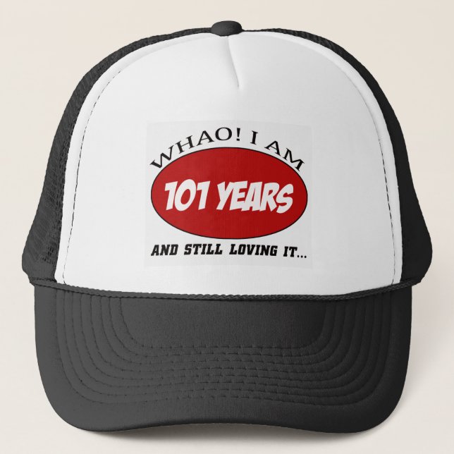 Gorra De Camionero refresque los diseños del cumpleaños de 101 años (Anverso)
