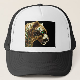 Gorra De Camionero Regal Grace: El jaguar de oro adorado con esmerald