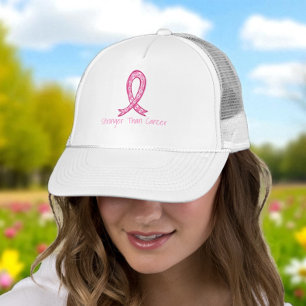Gorra De Camionero Regalo de apoyo de lazo rosa más fuerte que el cán
