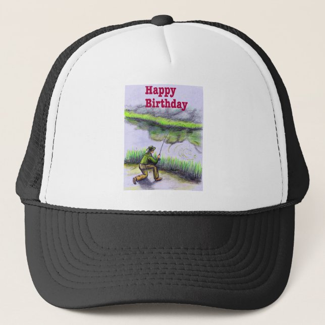 Gorra De Camionero Regalo de cumpleaños de pesca (Anverso)