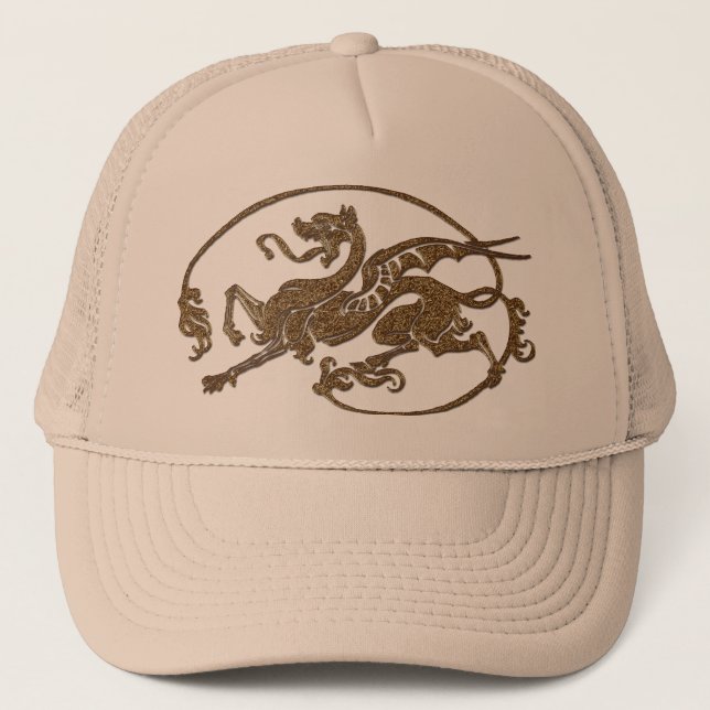 Gorra De Camionero Regalo de diseño de arte antiguo de Dragón medieva (Anverso)