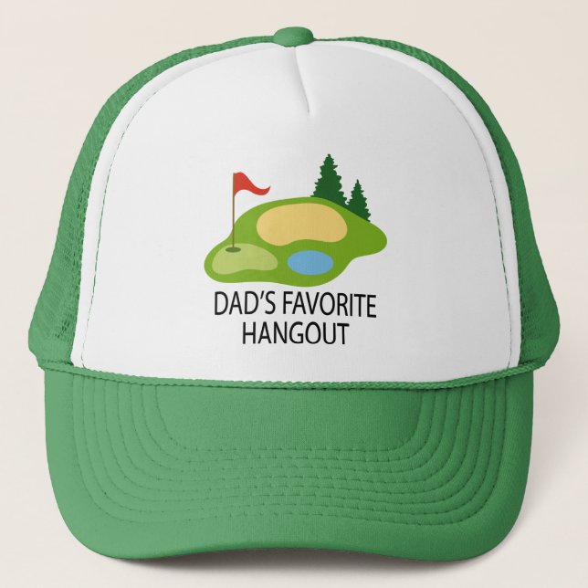 Gorra De Camionero Regalo de la lugar frecuentada del papá Golfing (Anverso)
