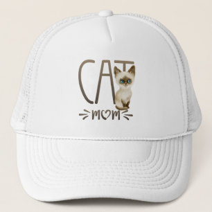 Gorra De Camionero Regalo de mamá gato siamés lindo Gato divertido 