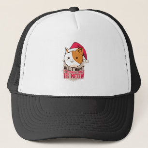Gorra De Camionero Regalo de Navidad de Gato Meow Para Amantes de Gat