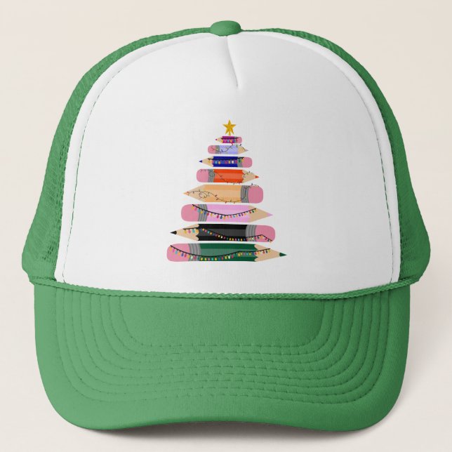 Gorra De Camionero Regalo de Navidad para profesor, árbol de navidad  (Anverso)