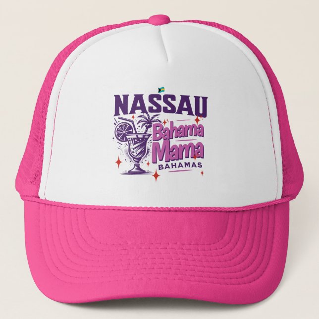 Gorra De Camionero Regalo de recuerdo de Bahamas : Nassau Bahamas Bah (Anverso)