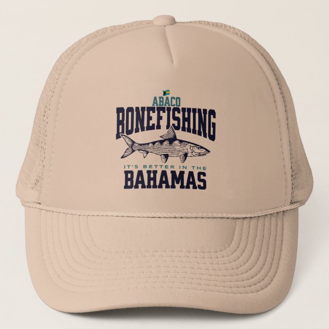 Gorra De Camionero Regalo de recuerdo de Bahamas: Pesca de barril en  (Anverso)