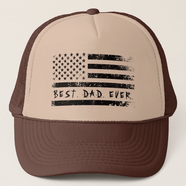 Gorra De Camionero Regalo del Día de los Padres de la Bandera America (Anverso)