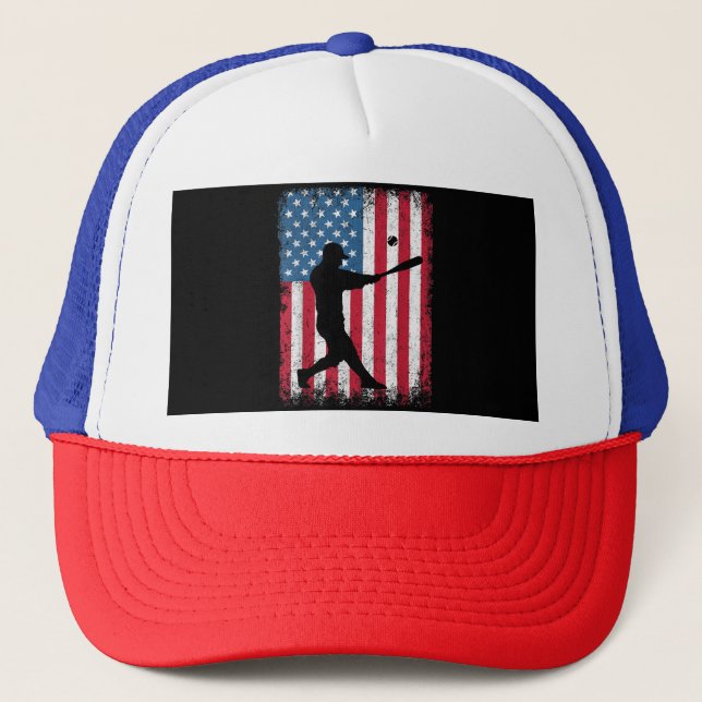 Gorra De Camionero Regalo del equipo de béisbol con bandera estadouni (Anverso)