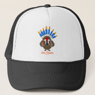Gorra De Camionero Regalo del menorah del pavo de Thanksanukkah