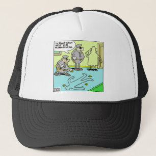 Gorra De Camionero Regalo Divertido de Policía Contorno de Tiza y Col