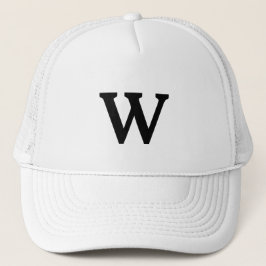 Gorra De Camionero regalo inicial de monograma de recuerdo negro