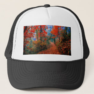 Gorra De Camionero Regalos de acuarela de las llamas del otoño en el 