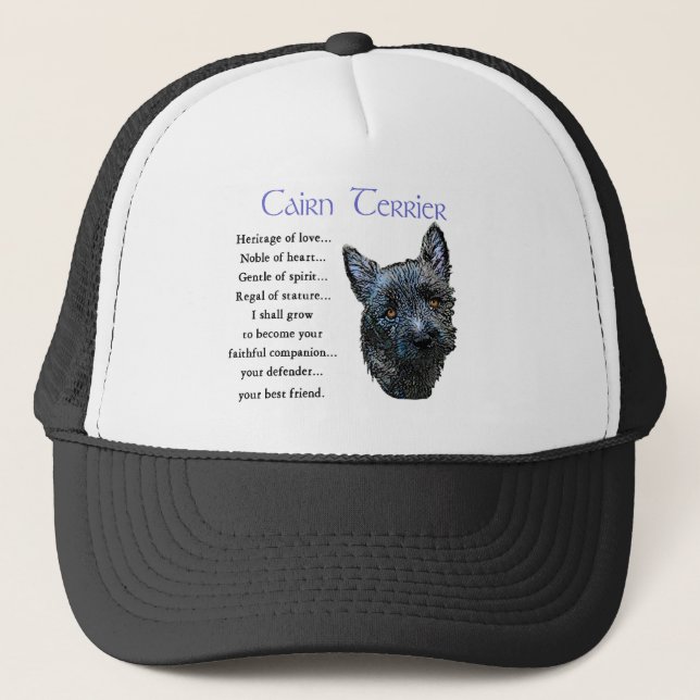 Gorra De Camionero Regalos de arte de Cairn Terrier (Anverso)