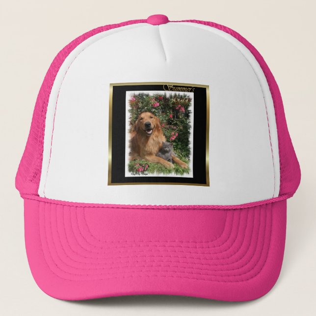 Gorra De Camionero Regalos de arte de Golden Retriever (Anverso)