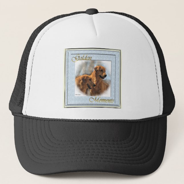Gorra De Camionero Regalos de arte de Golden Retriever (Anverso)