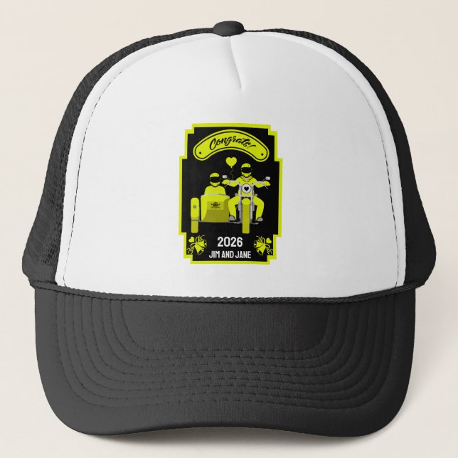 Gorra De Camionero Regalos De Boda De Motocicleta Para Pareja (Anverso)