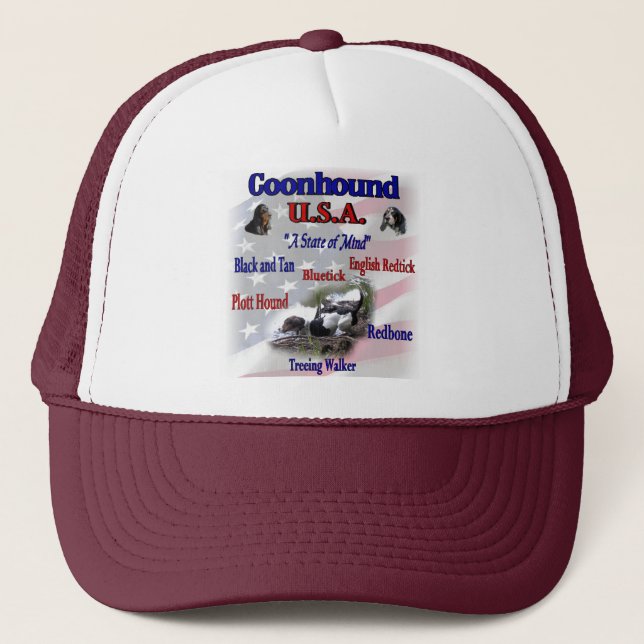 Gorra De Camionero Regalos de Coonhound USA (Anverso)