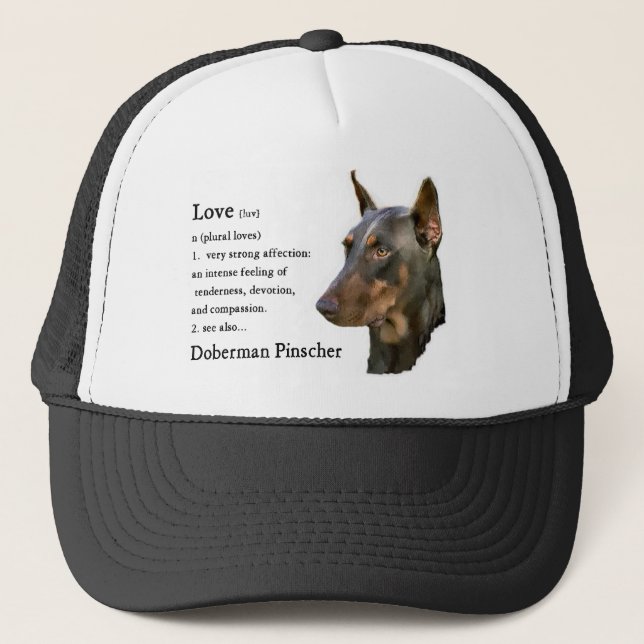 Gorra De Camionero Regalos de Doberman Pinscher (Anverso)