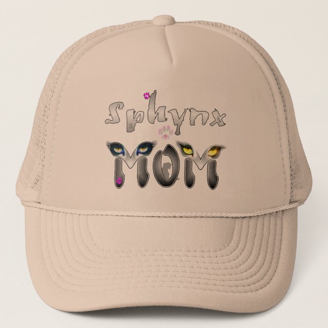 Gorra De Camionero Regalos de la mamá del gato de Sphynx (Anverso)