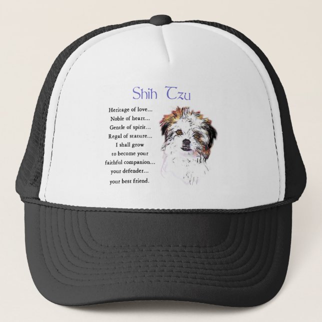 Gorra De Camionero Regalos de los amantes de Shih Tzu (Anverso)