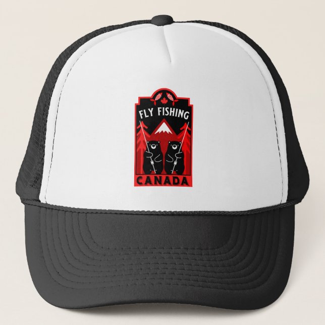 Gorra De Camionero Regalos de pesca con mosca en Canadá (Anverso)