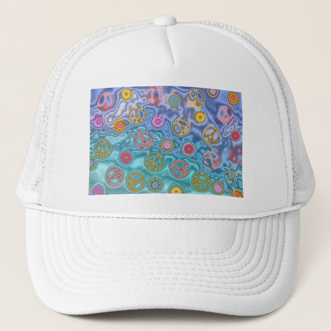Gorra De Camionero Regalos de ropa de olas del océano pacíficas retro (Anverso)