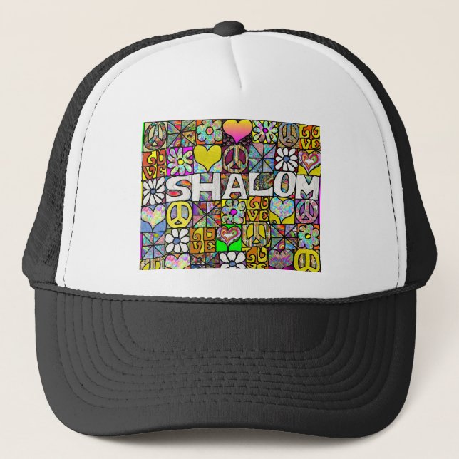Gorra De Camionero Regalos de ropa de shalom LOVE psicodélicos de los (Anverso)