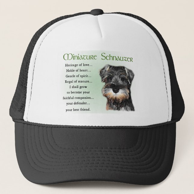 Gorra De Camionero Regalos en miniatura de Schnauzer (Anverso)
