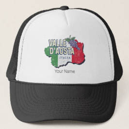 Gorra De Camionero Región del Valle de Aosta Italia Mapa de recuerdo