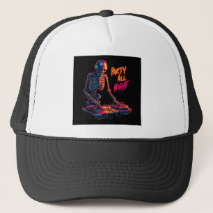 Gorra De Camionero Registros dinámicos de rotación de DJ de esqueleto