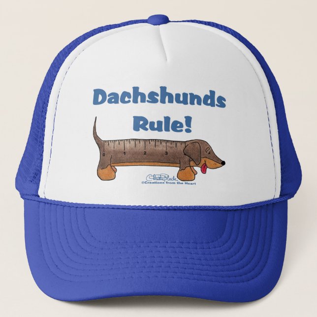 Gorra De Camionero Regla de Dachshunds (Anverso)