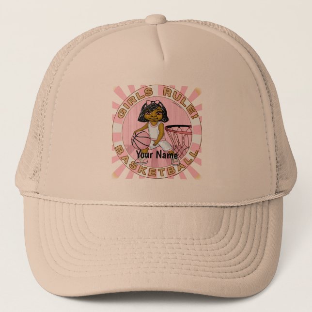 Gorra De Camionero Reglas de chicas Baloncesto  (Anverso)